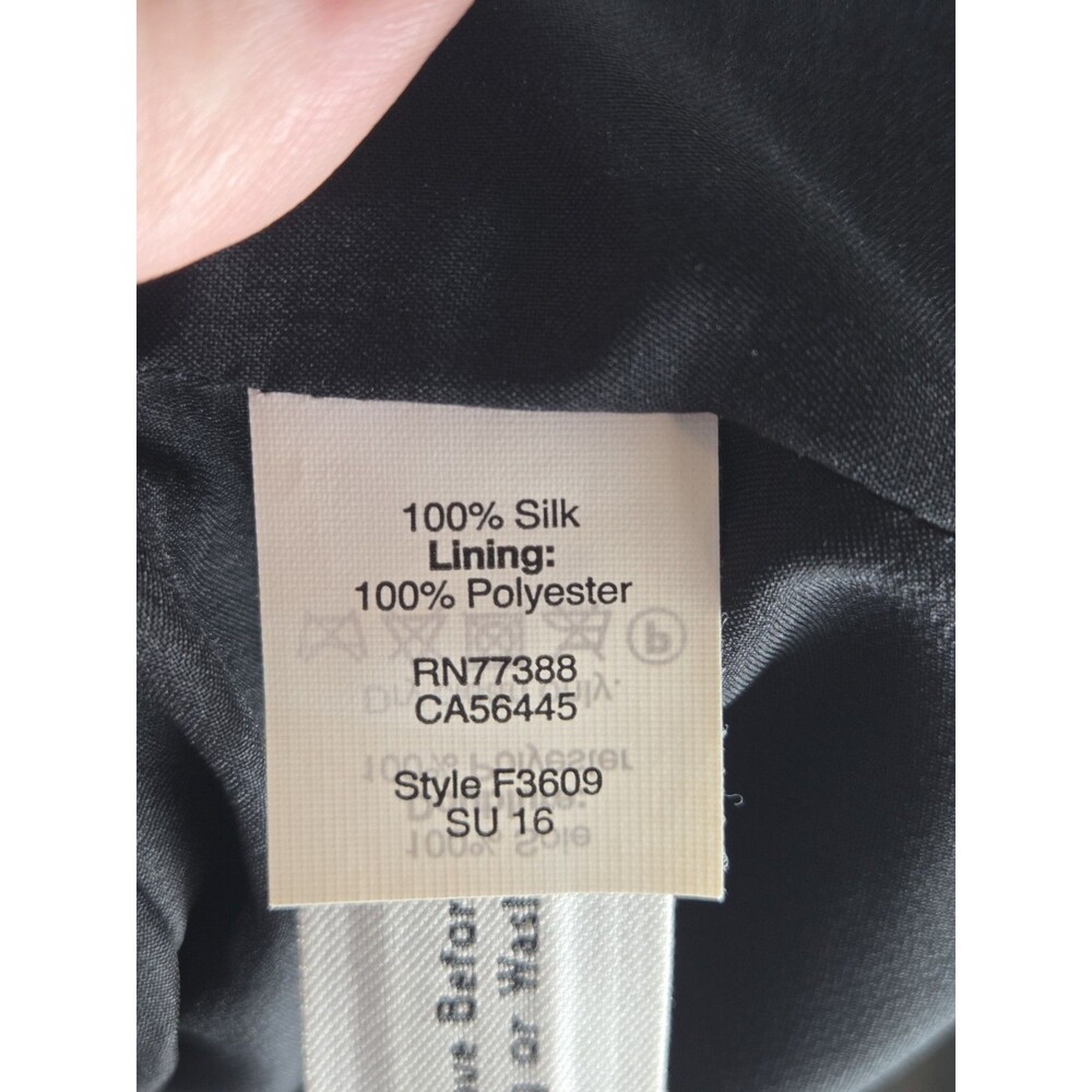 Madewell 100% Silk Black Floral Print Slip Dress Size M Pockets Midi - Picture 8 of 9